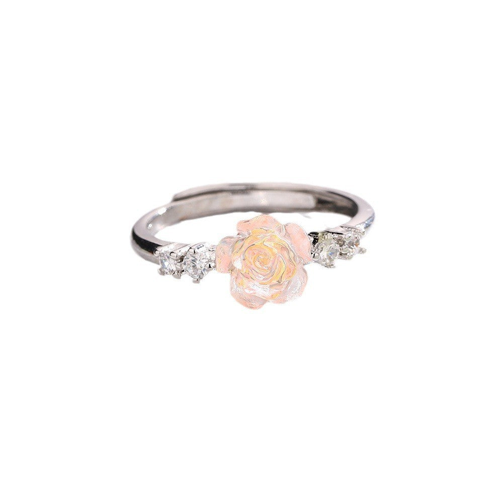 French Retro Rose Camellia Ring For Women Weloria