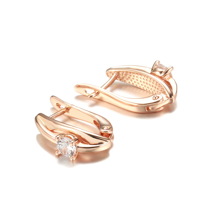 Simple Graceful Rose Gold Earrings Fashion Temperament Weloria