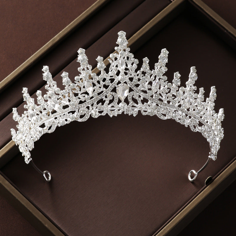 Retro Atmospheric Rhinestone Birthday Crown Hair Accessories Three-piece Suit Weloria