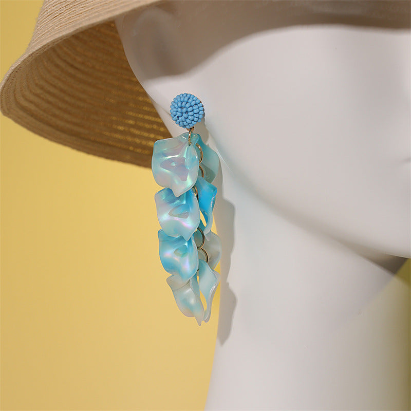 Beach Style Creative Handicraft Leaf Earrings Europe And America Weloria