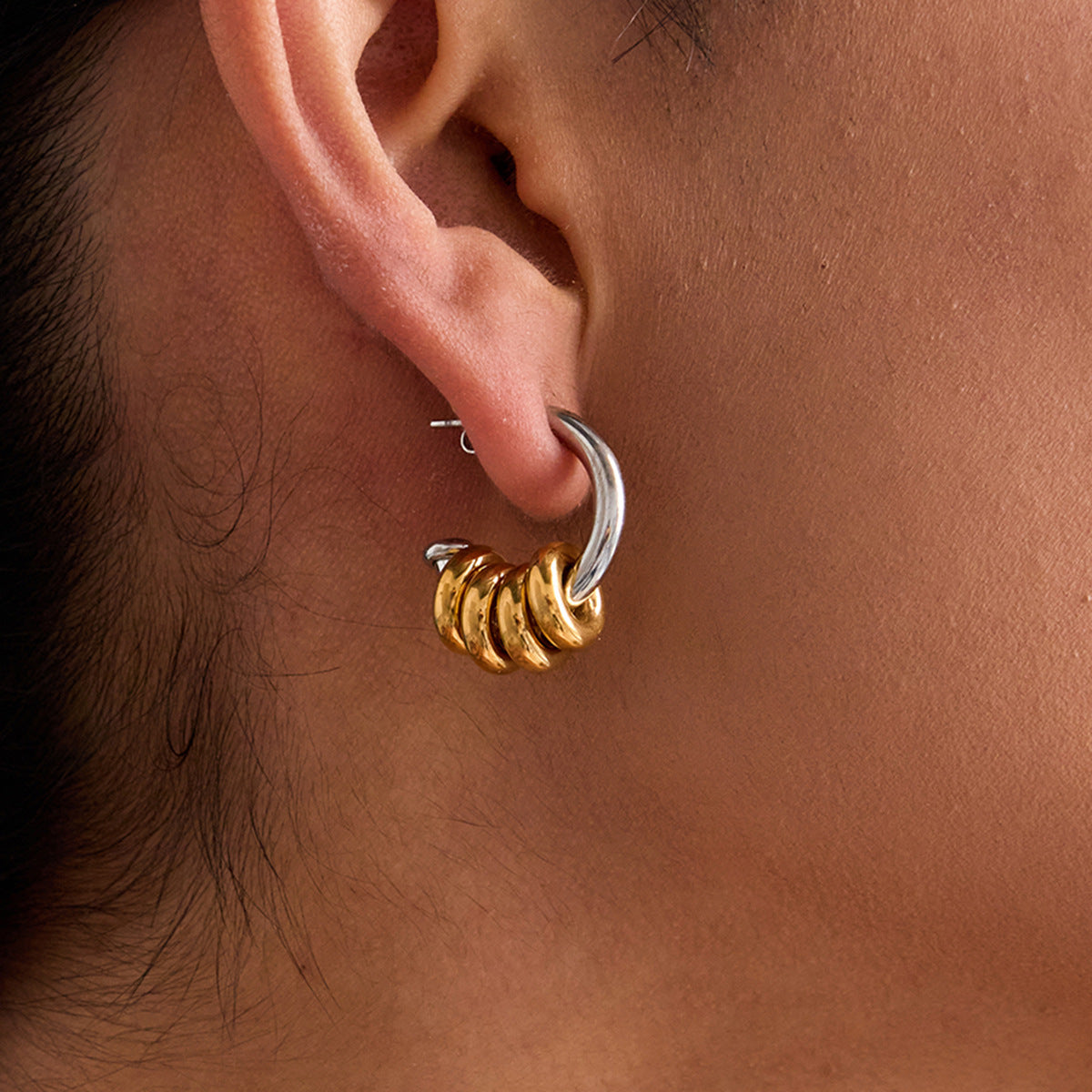 Stainless Steel C-type Ear Studs Non-fading Titanium Steel Ornament Weloria
