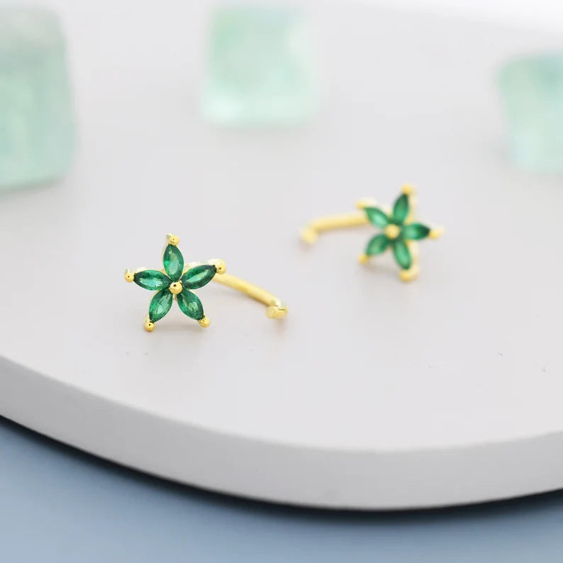 Zircon Ear Studs Copper Plated Real Gold Micro Inlaid Women's Fashion Earrings Weloria