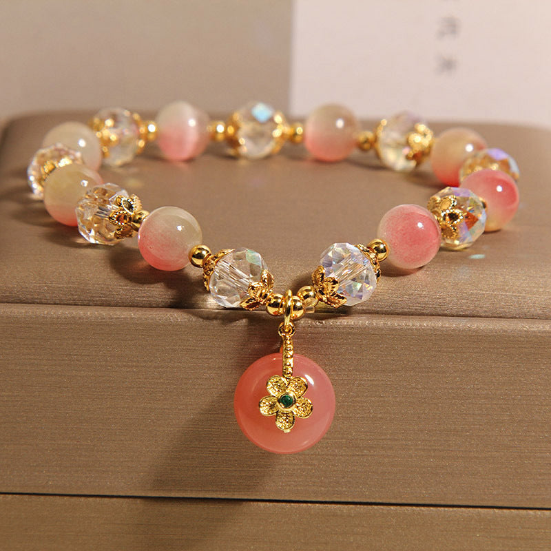 New Chinese Style Gradually Varied Pink Opal Bracelet Women's Light Luxury Small Weloria