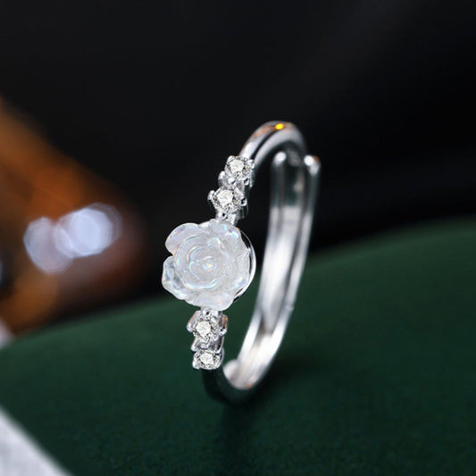 French Retro Rose Camellia Ring For Women Weloria