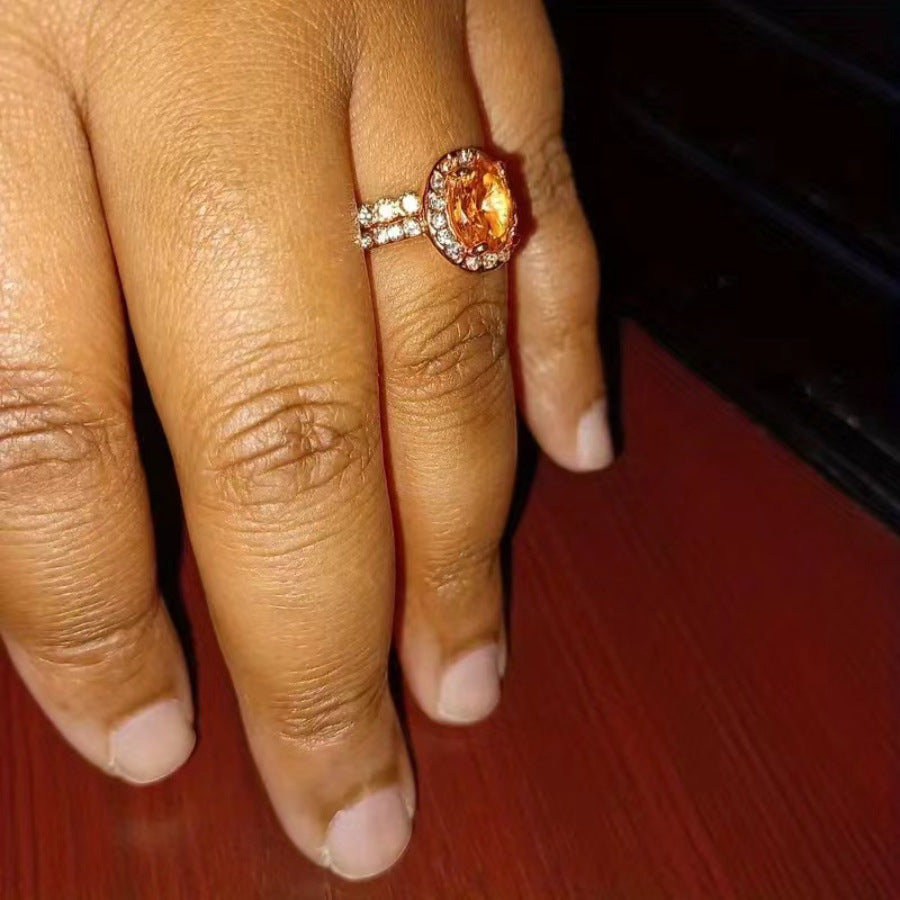 New Luxury Micro-inlaid Zircon Ring Women's Fashion Weloria