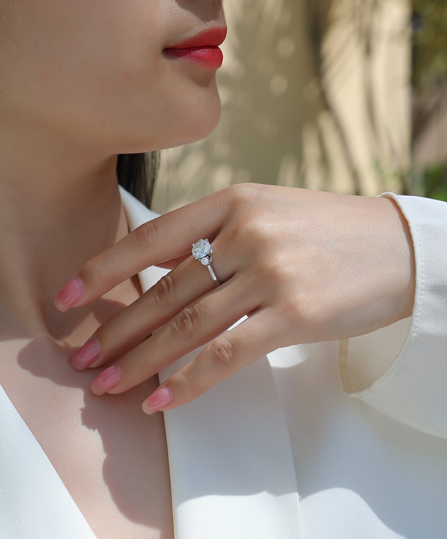 Starry Night Brilliance - A Fashionable And Luxurious Jewelry Piece Set With 2-carat Moissan Diamond S925 Sterling Silver And Platinum-plated Diamond Weloria