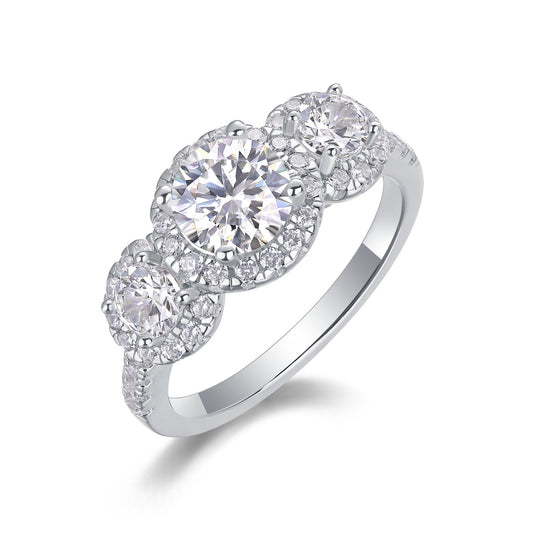 Human Warmth - A Fashionable And Luxurious Jewelry Piece Set With 1-carat Moissan Diamond S925 Sterling Silver And Platinum-plated Diamond Weloria