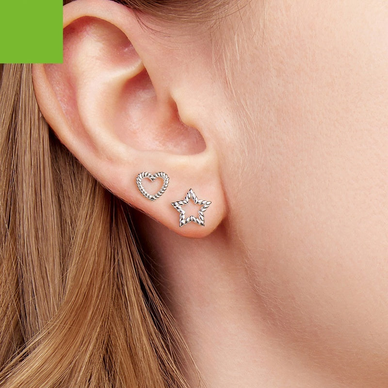 S925 Sterling Silver Star Stud Simple Classic Earrings Weloria