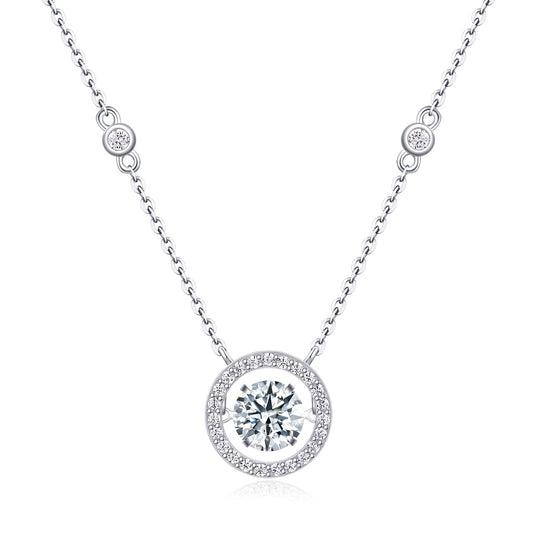 Mobius - A Fashionable And Luxurious Diamond Jewelry Piece Set With 1-carat Moissanite S925 Sterling Silver And Platinum-plated Pendant Weloria