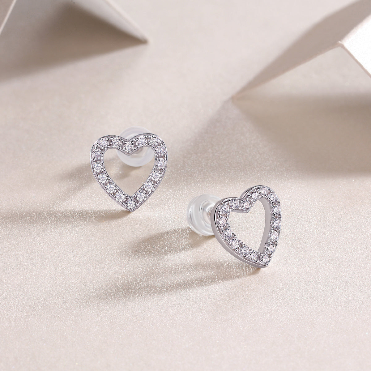 From The Heart - Fashionable, Trendy And Affordable Jewelry With Moissanite S925 Sterling Silver And Platinum-plated Stud Earrings Weloria