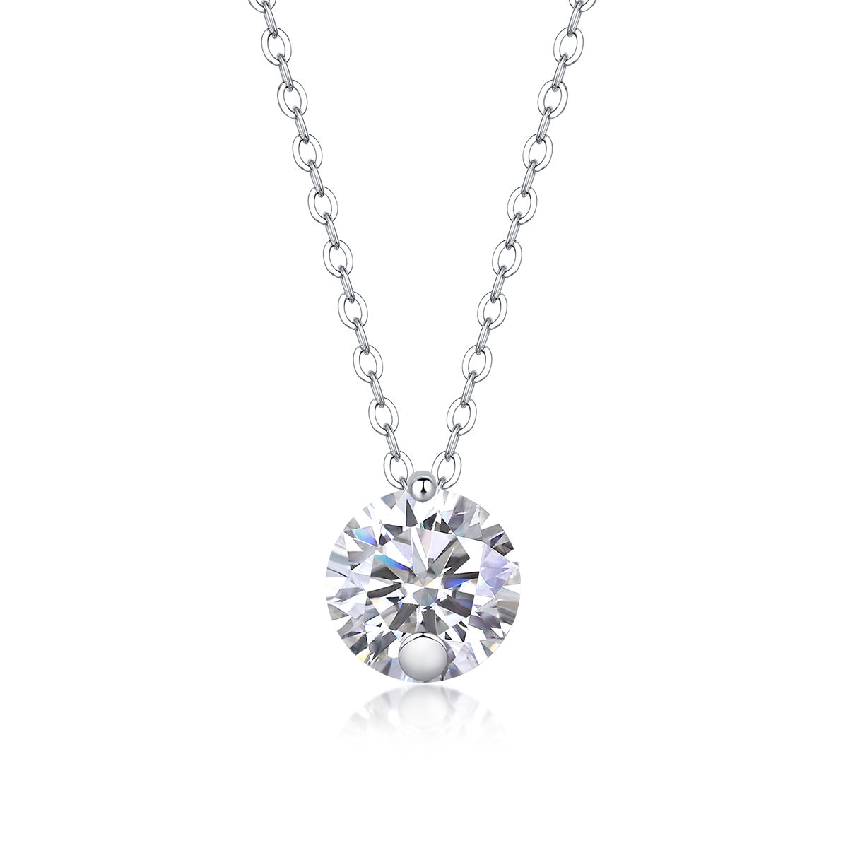 Simple Pleasure - A Fashionable And Luxurious Diamond Jewelry Pendant Set With 2-carat Moissanite S925 Sterling Silver And Platinum Plating Weloria
