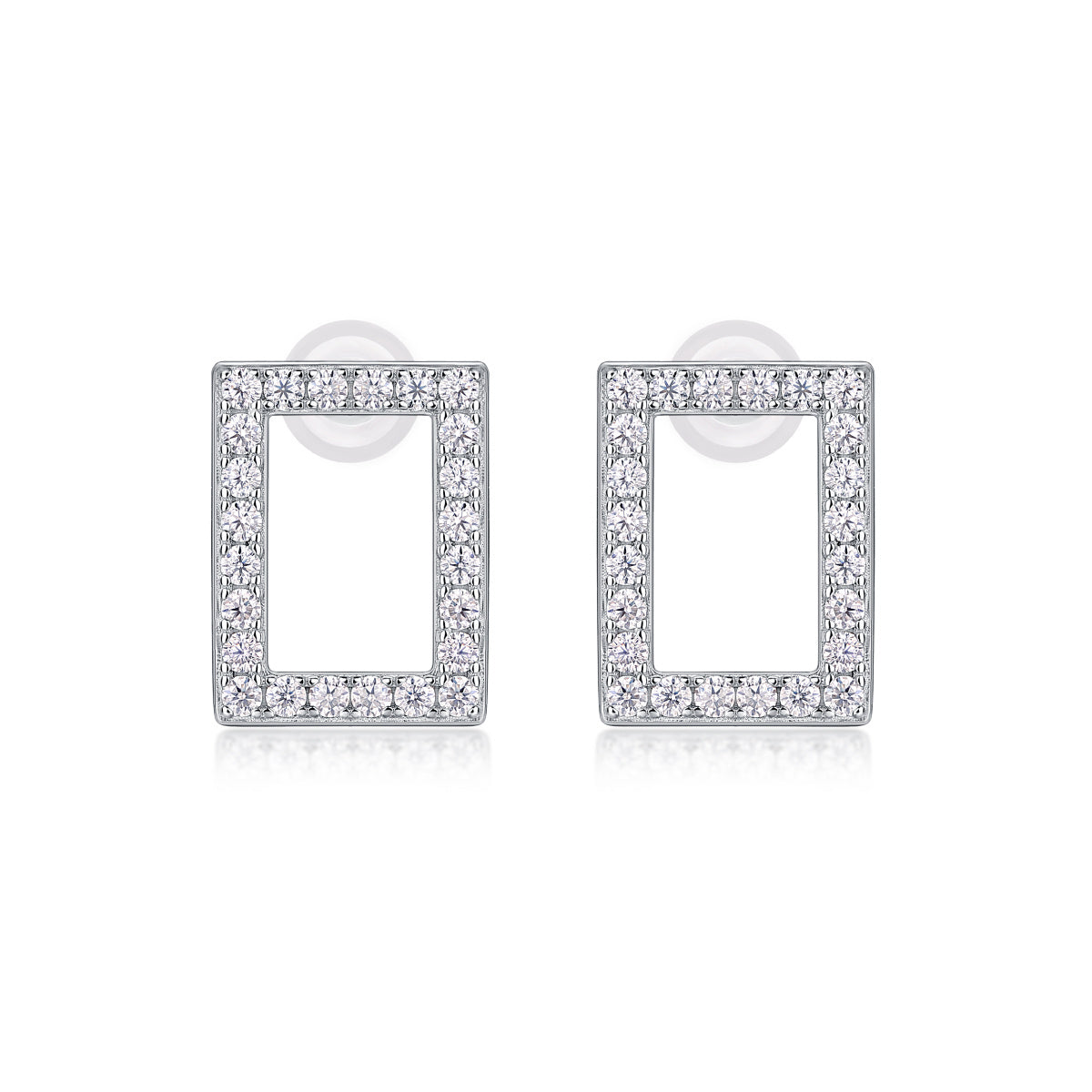In Full Swing - Fashionable And Affordable Jewelry With Moissanite S925 Sterling Silver And Platinum-plated Stud Earrings Weloria