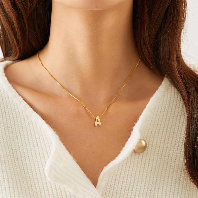 Stainless Steel A- Z Pendant Necklace 26 Letter Necklace Elegant Graceful Weloria