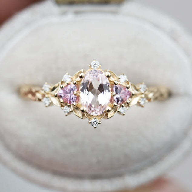 Simple And Fresh Inlaid Zircon Ring Weloria