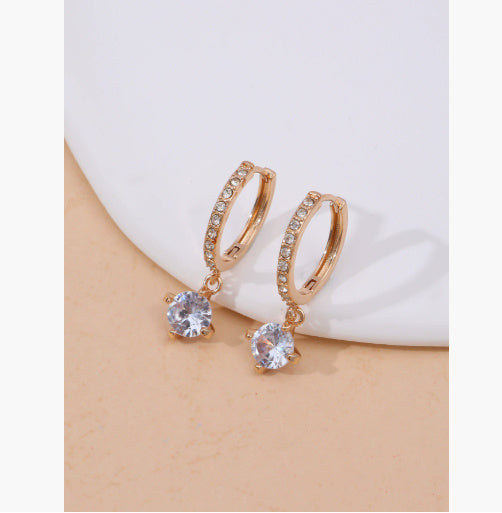 Gang Drill Ear Clip Female Diamond Inlaid Short Temperament Weloria