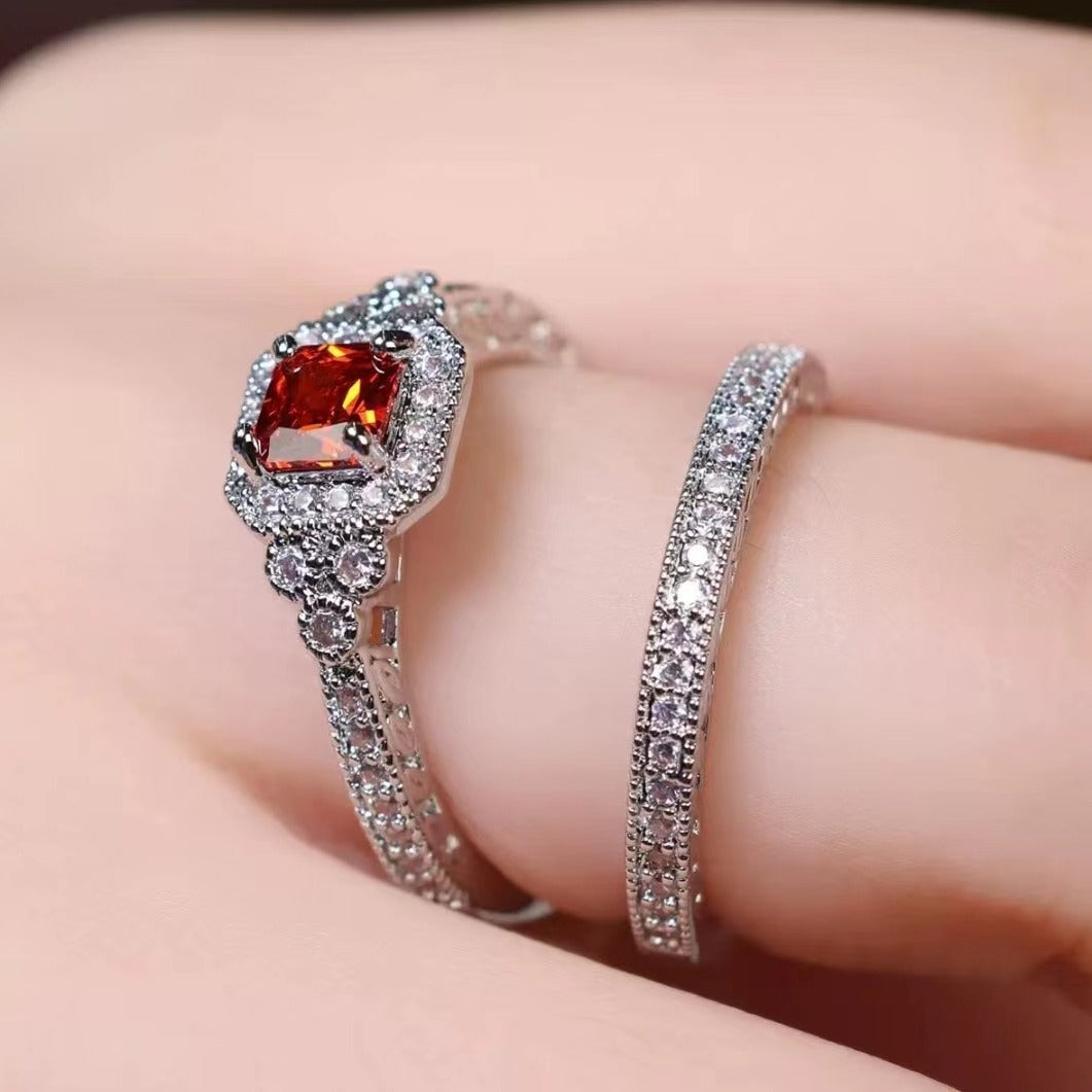 Fashion Ring Set Zircon Simple Ring Weloria