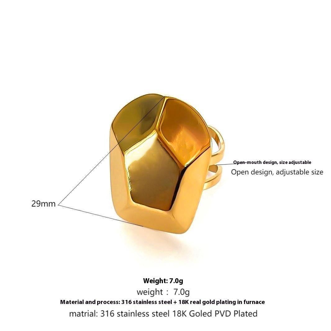 RETRO Geometric Irregular Opening Women's Ring Weloria