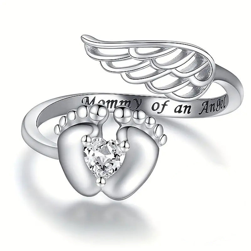 European And American Baby Footprints Ring Weloria