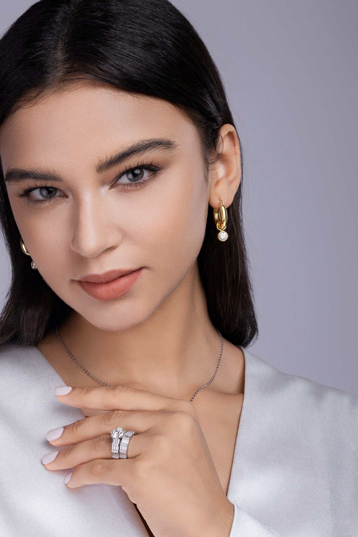 Vanilla - A Fashionable And Luxurious Jewelry Piece Set With 3-carat Moissanite S925 Sterling Silver And Platinum-plated Diamond Weloria