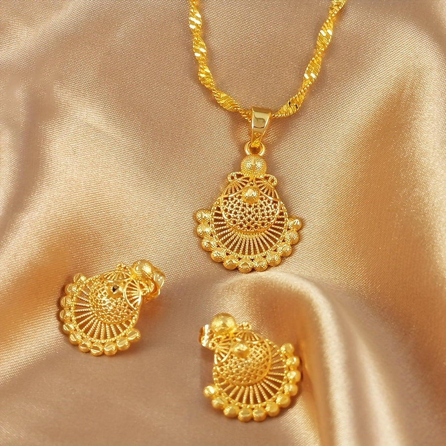India Africa Light Luxury Shell Necklace Earrings Suit Weloria