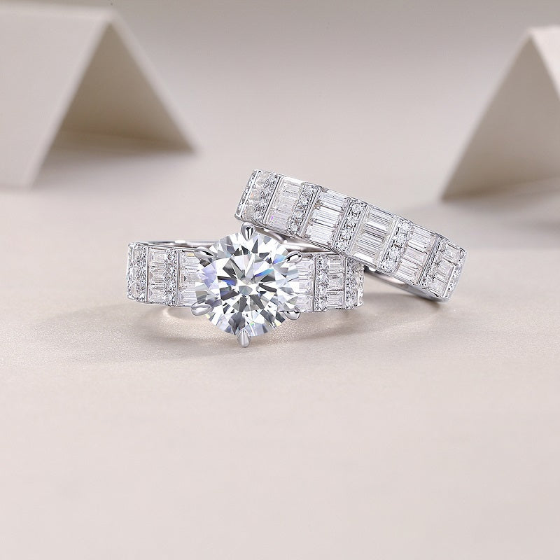 Vanilla - A Fashionable And Luxurious Jewelry Piece Set With 3-carat Moissanite S925 Sterling Silver And Platinum-plated Diamond Weloria