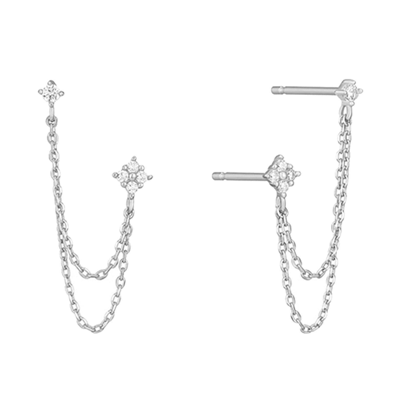 Chain Tassel Diamond Ear String Ear Studs Earrings Weloria