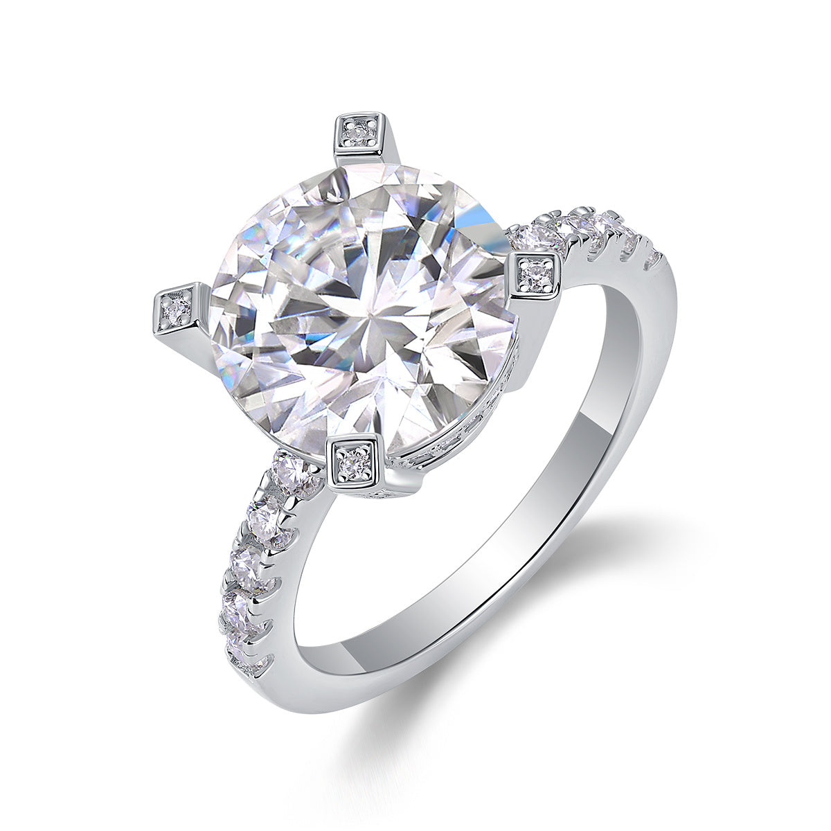 Radiant - A Fashionable And Luxurious Jewelry Piece Set With 5-carat Moissanite S925 Sterling Silver And Platinum-plated Diamond Weloria