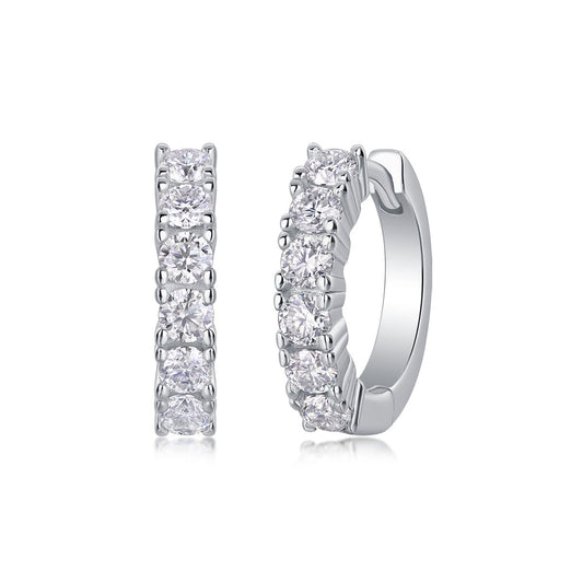 Pursuit - Fashionable And Luxurious Diamond Jewelry Earrings Set With Moissanite S925 Sterling Silver And Platinum-plated Stud Earrings Weloria