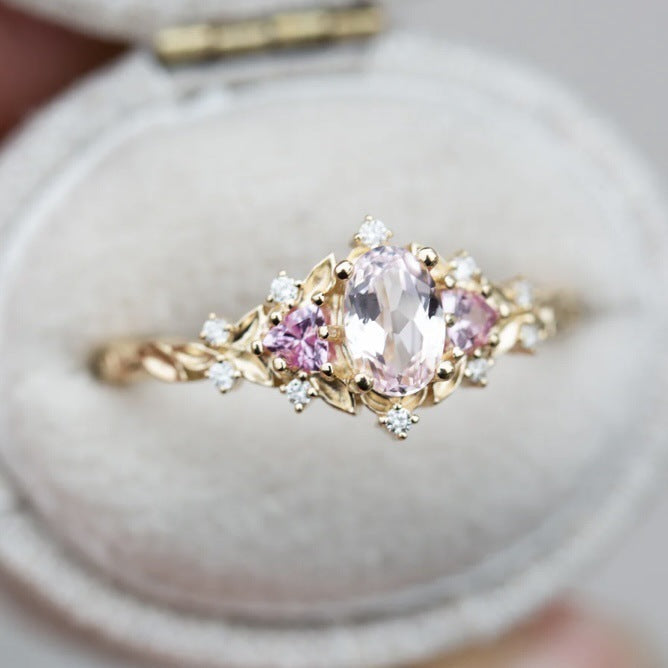 Simple And Fresh Inlaid Zircon Ring Weloria