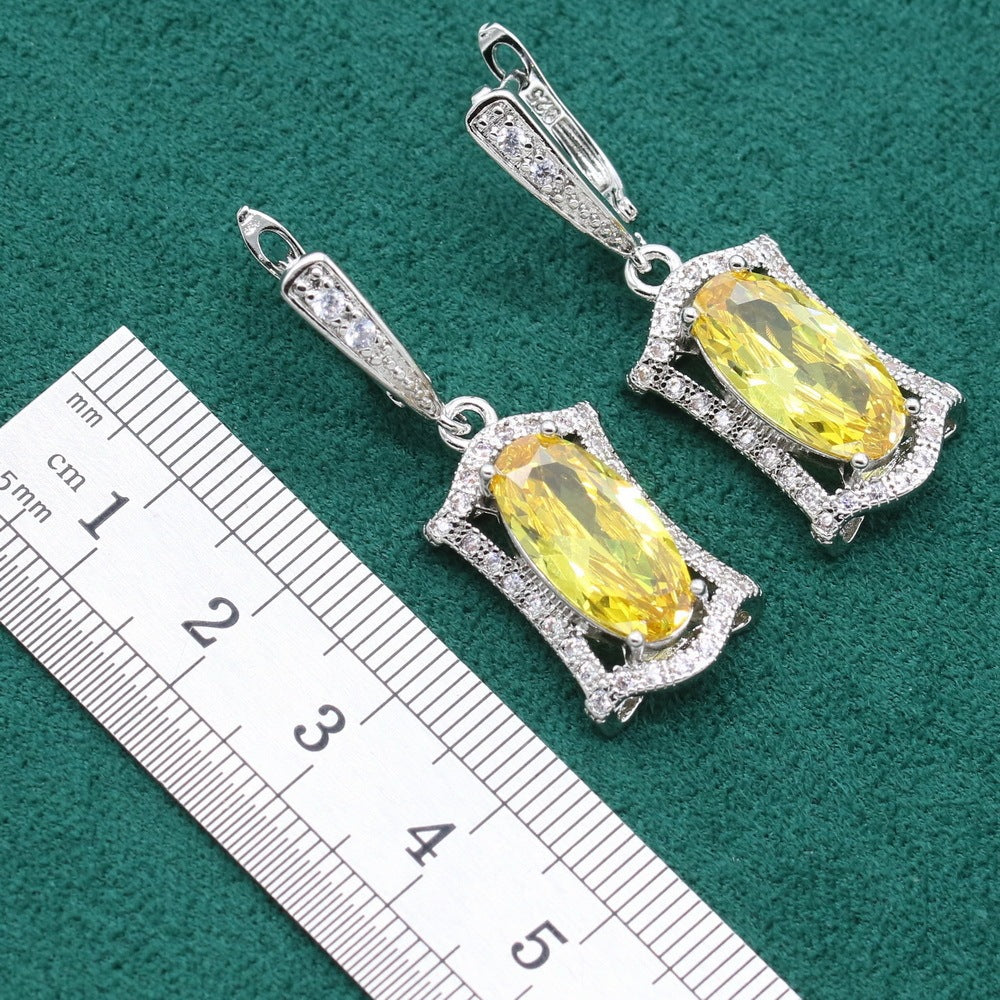 Anti-allergy Zircon Necklace Earring Ring Dinner Ornament Suit Weloria