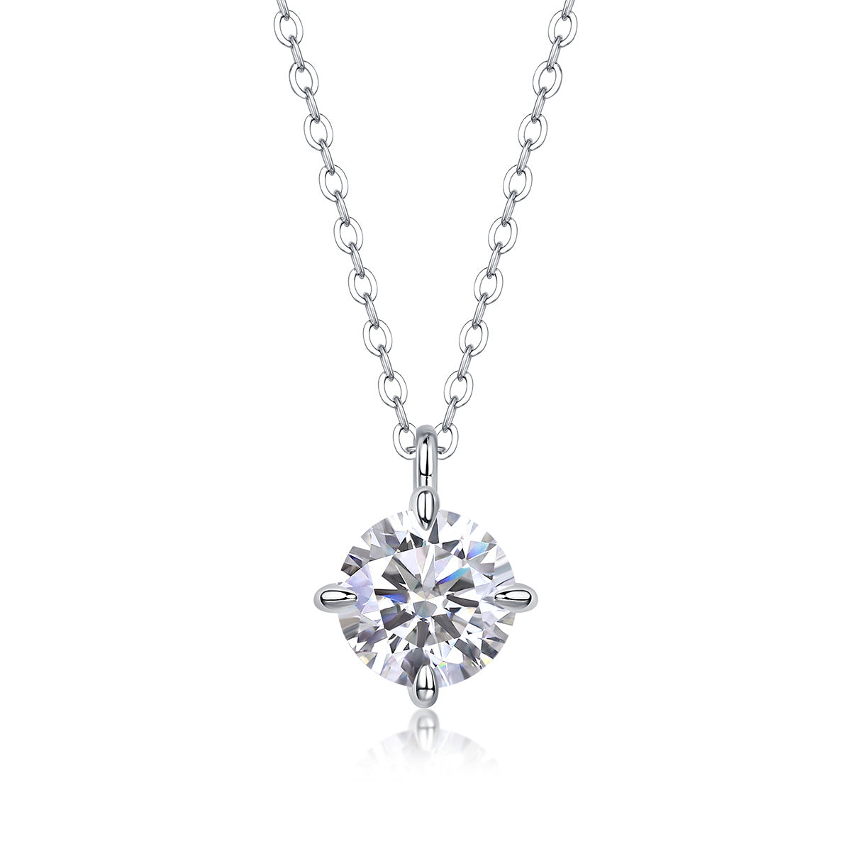 Round And Smooth - A Fashionable And Luxurious Diamond Jewelry Piece Set With 2-carat Moissan Diamonds, S925 Sterling Silver And Platinum-plated Pendant Weloria