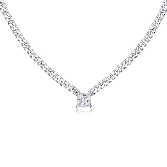 Zhang Yang - A Fashionable And Luxurious Diamond Jewelry Pendant Set With Square Moissanite S925 Sterling Silver Weloria