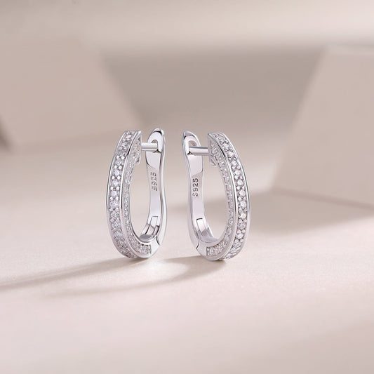 Highlight - S925 Moissanite Sterling Silver Earrings With Platinum-plated Stud Earrings, Fashionable, Trendy And Affordable Diamond Jewelry Weloria