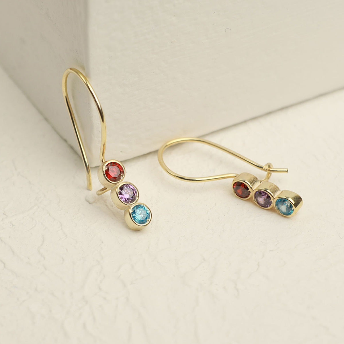 Sterling Silver Colorful Crystals Women's Exquisite Versatile Elegant Earrings Weloria