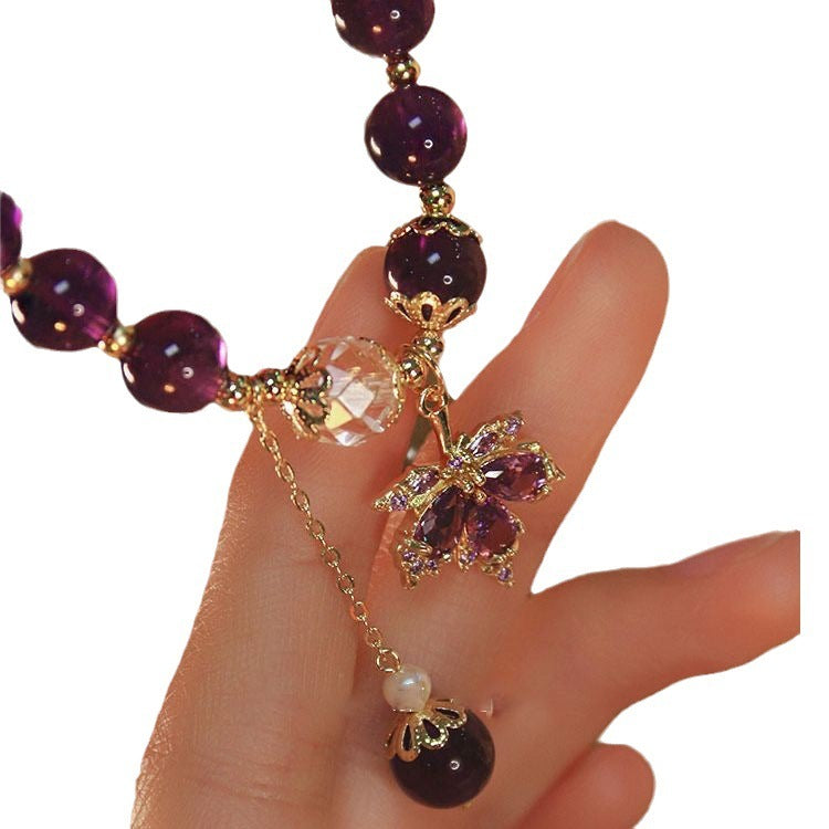 Purple Maple Natural Uruguay Amethyst Bracelet Maple Leaf Weloria