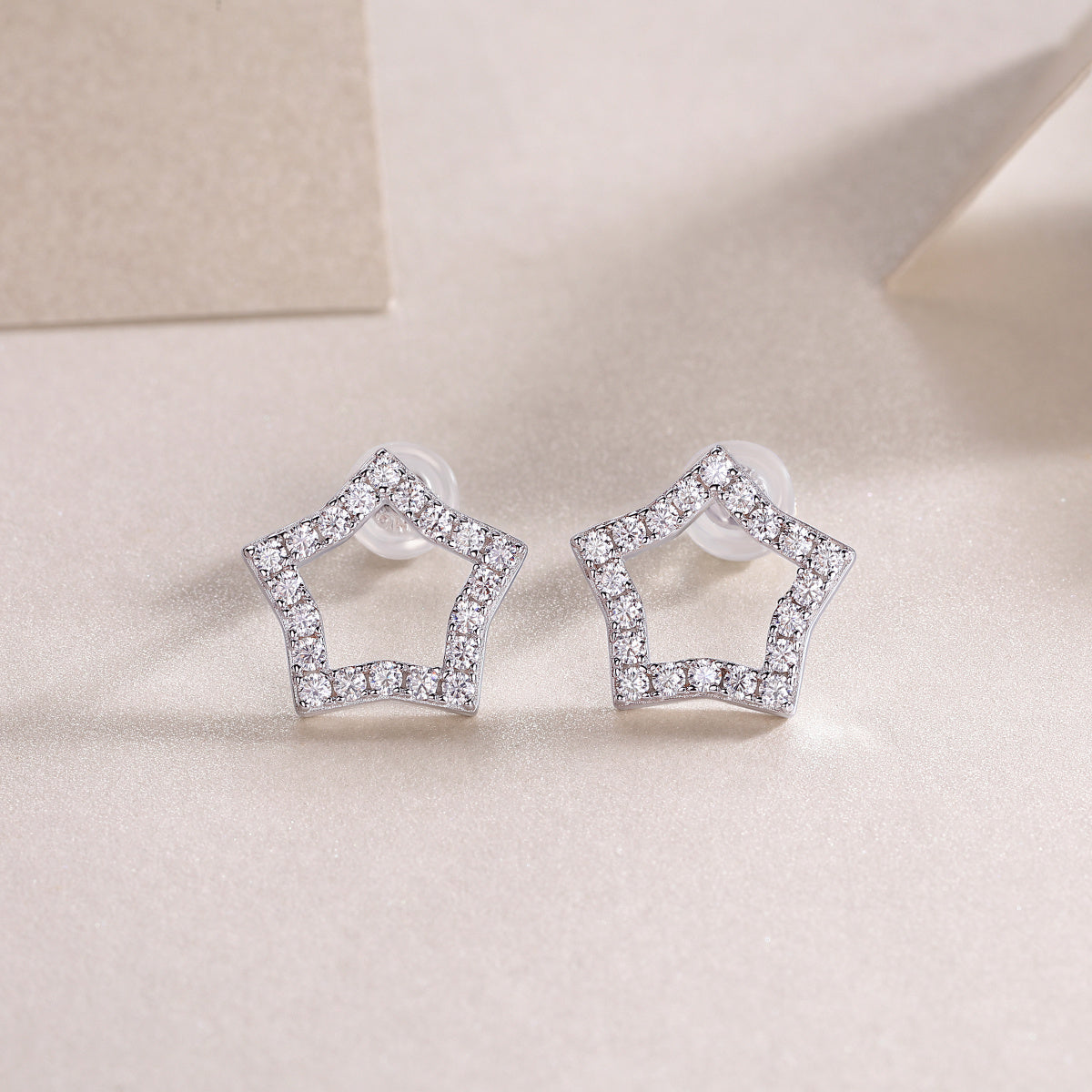 Tonight's New Star - S925 Moissanite Sterling Silver Earrings With Platinum-plated Stud Earrings, Fashionable, Trendy And Affordable Jewelry Weloria