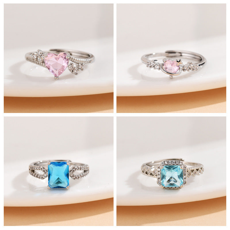Niche High-grade Trendy Micro-inlaid Open Ring Weloria
