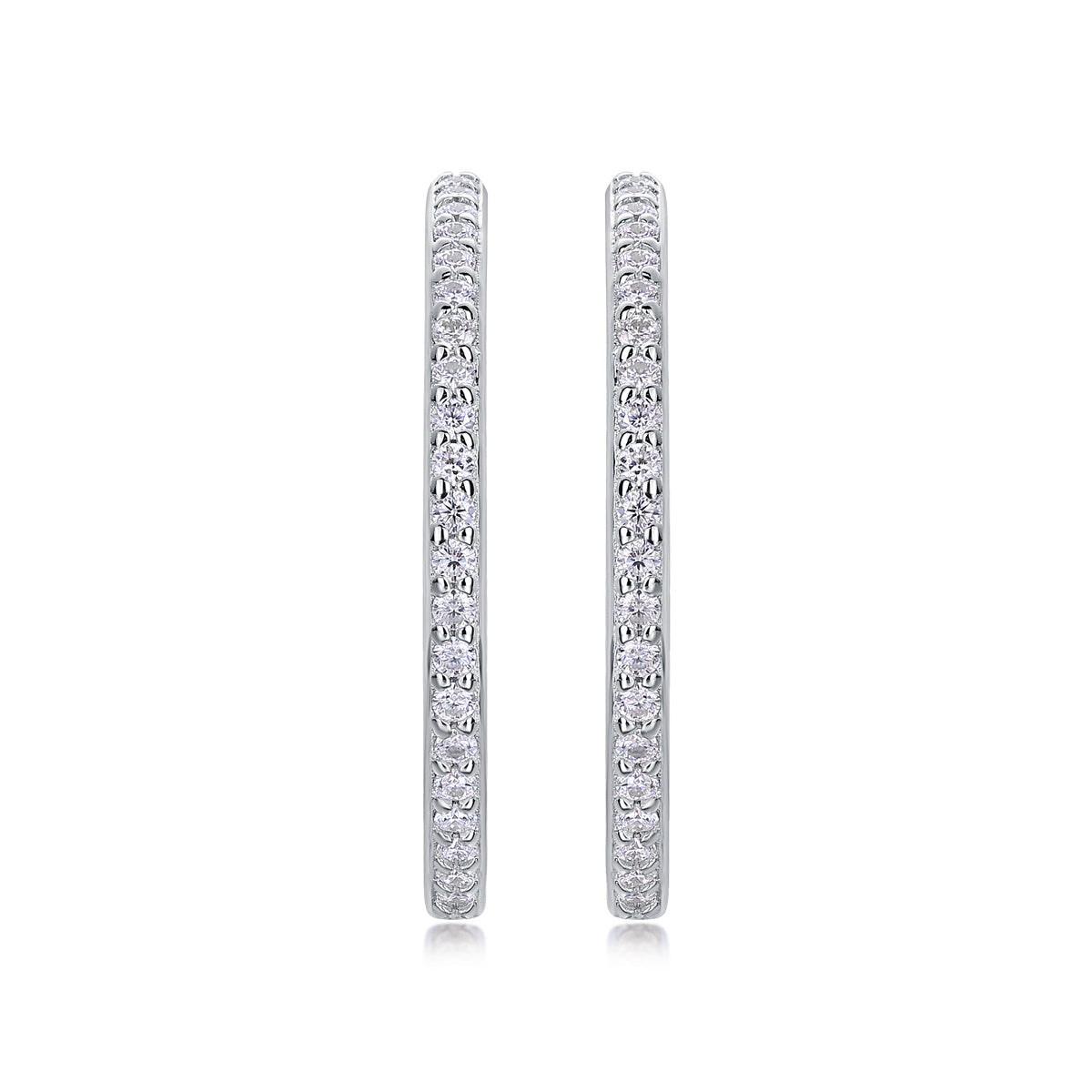 Ribbon - Square Moissanite S925 Sterling Silver Earrings With Platinum-plated Stud Earrings, A Fashionable And Luxurious Diamond Jewelry Accessory Weloria