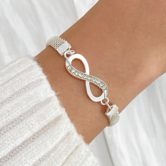 Fashion Exquisite 8-word Infinite Silver-plated Bracelet Weloria