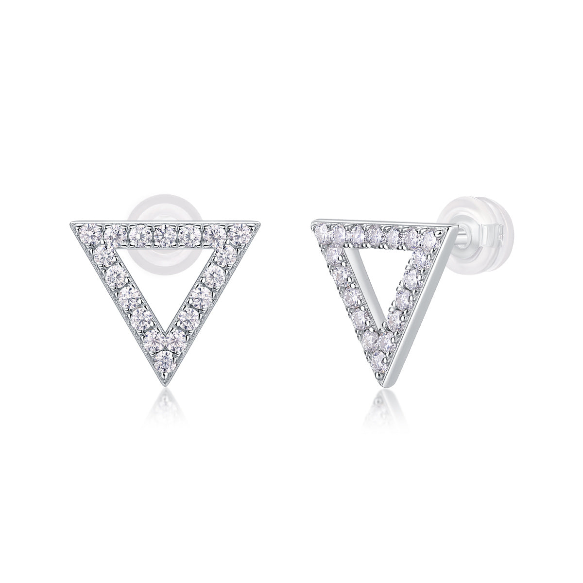 Unique - Set With Moissanite S925 Sterling Silver And Platinum-plated Stud Earrings, Fashionable, Trendy And Affordable Jewelry Weloria