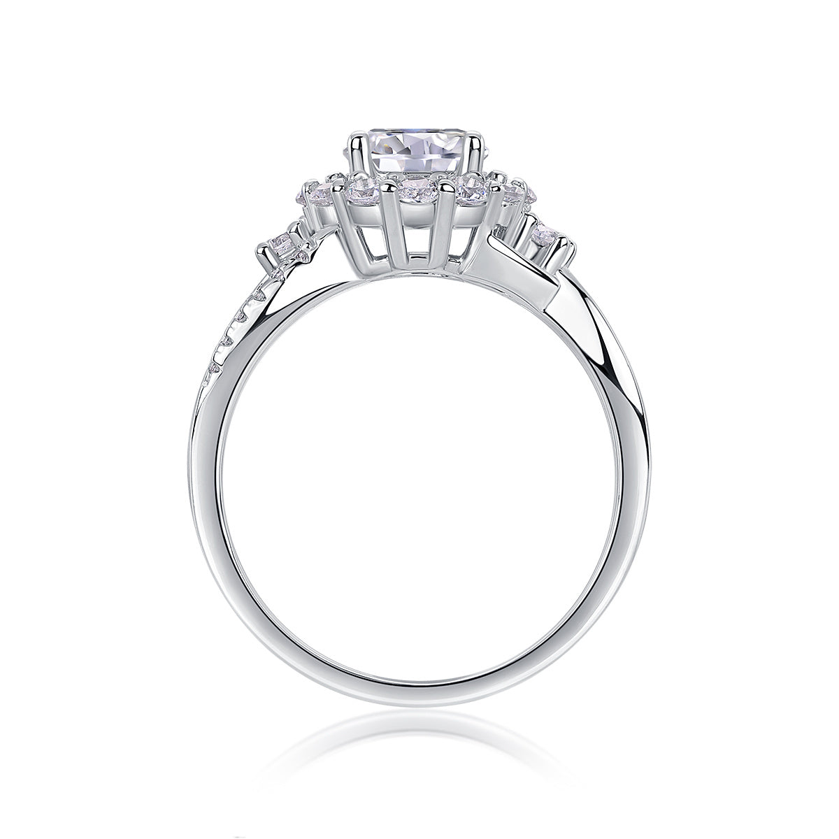 Snow Lotus - A Fashionable And Luxurious Jewelry Piece Set With 2-carat Moissanite S925 Sterling Silver And Platinum-plated Diamond Weloria