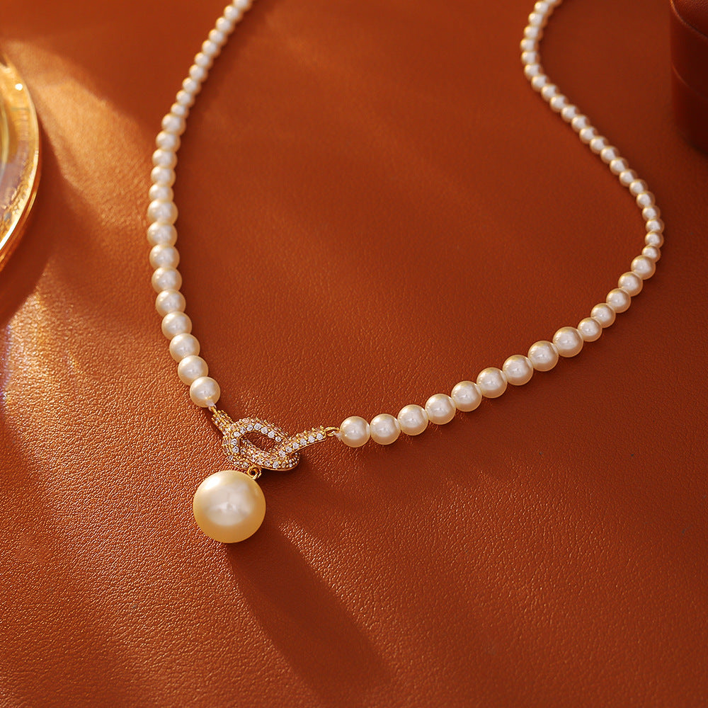 Affordable Luxury Fashion Knotted Pearl Pendant Necklace Weloria