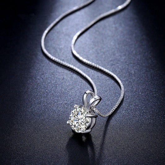 Zircon Pendant Four-claw Necklace Women's Simple Fashion Temperament Trend Weloria