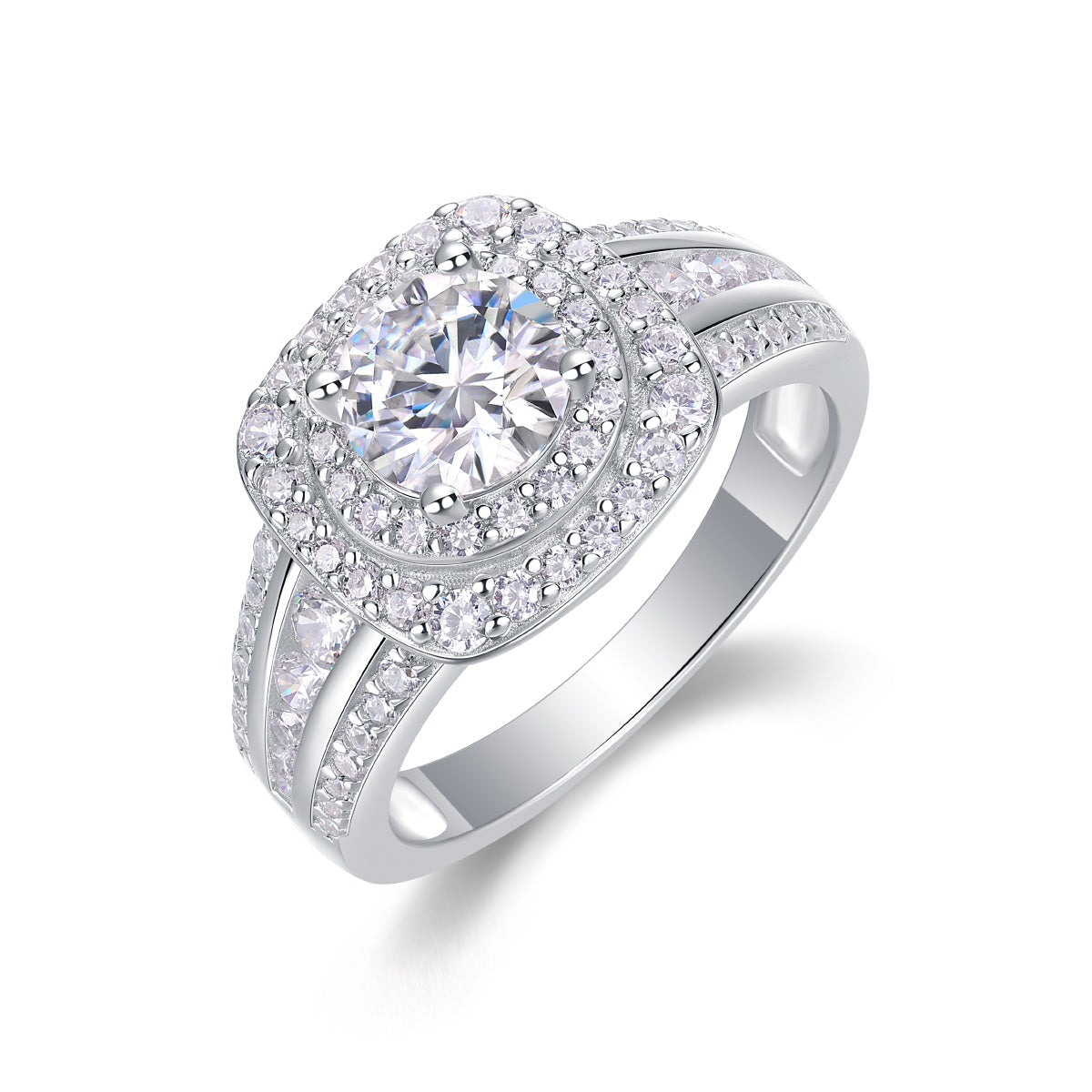 Starry Sky Crown - A Fashionable Jewelry Ring Set With 1-carat Moissan Diamond S925 Sterling Silver And Platinum-plated Diamond Weloria