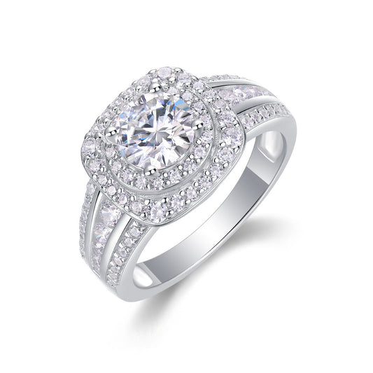 Starry Sky Crown - A Fashionable Jewelry Ring Set With 1-carat Moissan Diamond S925 Sterling Silver And Platinum-plated Diamond Weloria