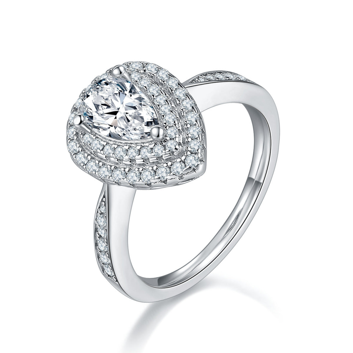 Moissanite Water Drop Pear-shaped S925 Sterling Silver Jewelry Suit Weloria