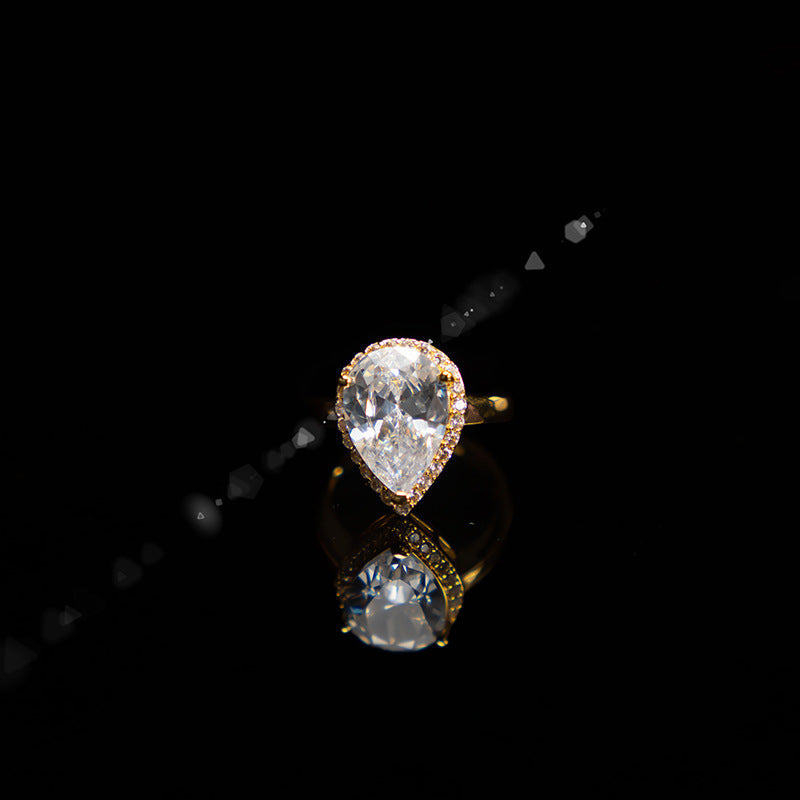 Drop-shaped Zircon Non-fading Ornament Three-piece Set Weloria