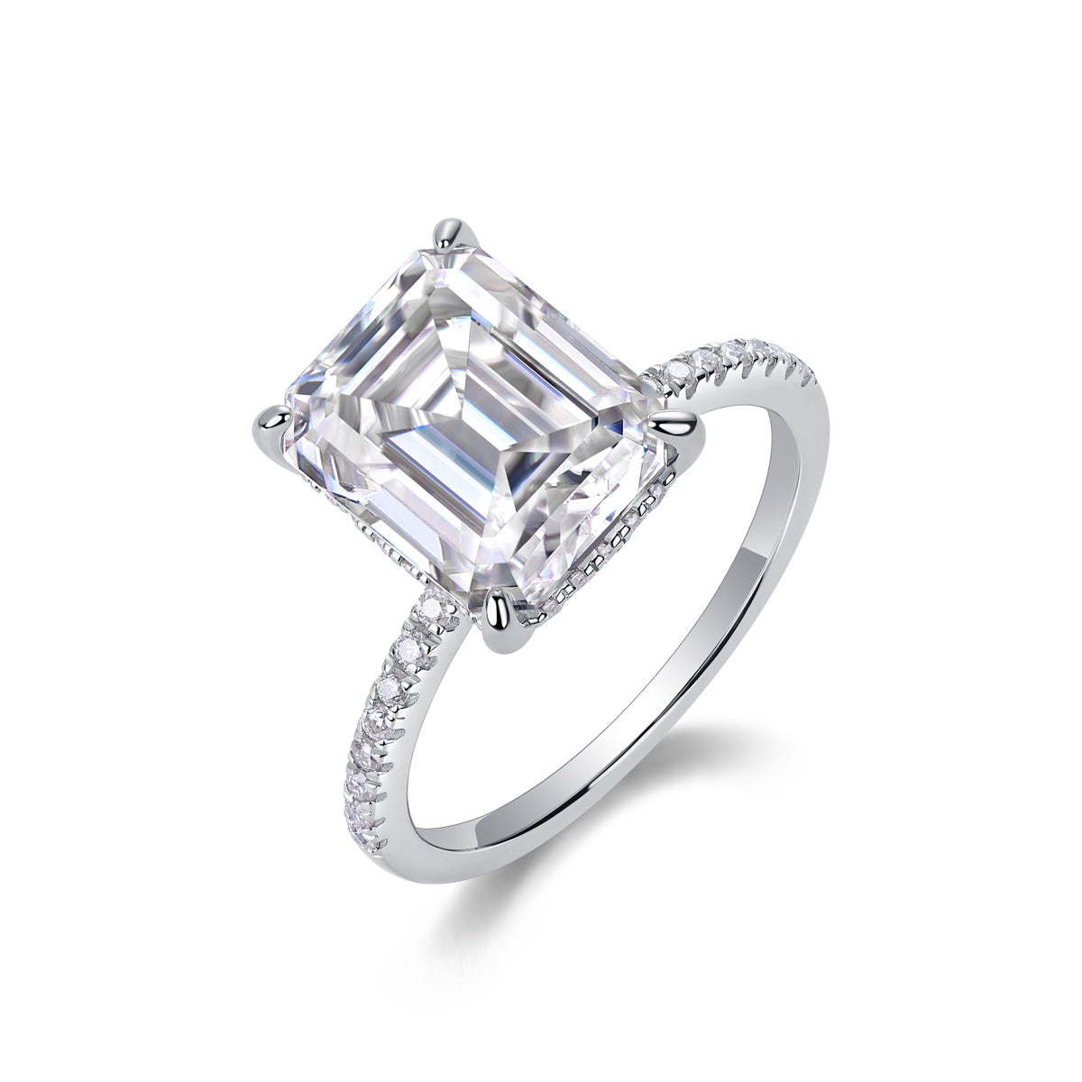 Iridescence City - Fashionable Diamond Jewelry Set With Moissanite S925 Sterling Silver And Platinum Diamond Ring Weloria