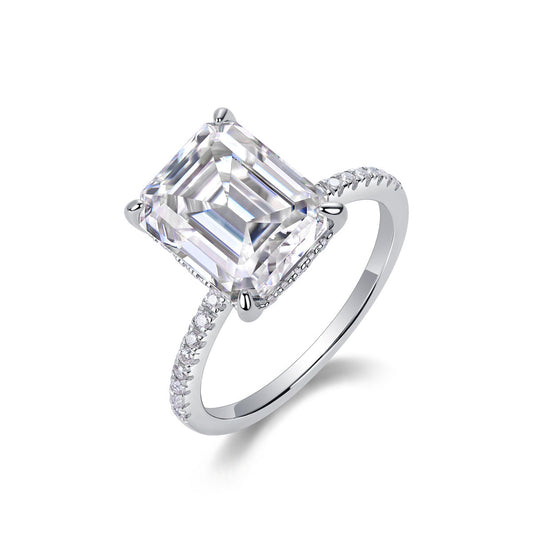 Iridescence City - Fashionable Diamond Jewelry Set With Moissanite S925 Sterling Silver And Platinum Diamond Ring Weloria
