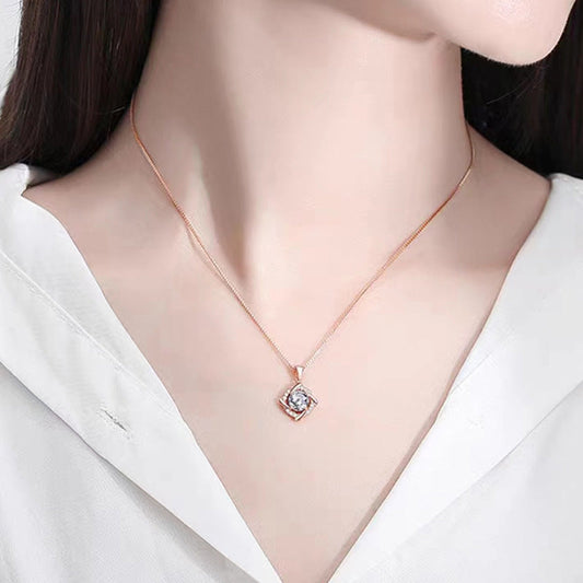 S925 Sterling Silver Windmill Moissanite Necklace Weloria